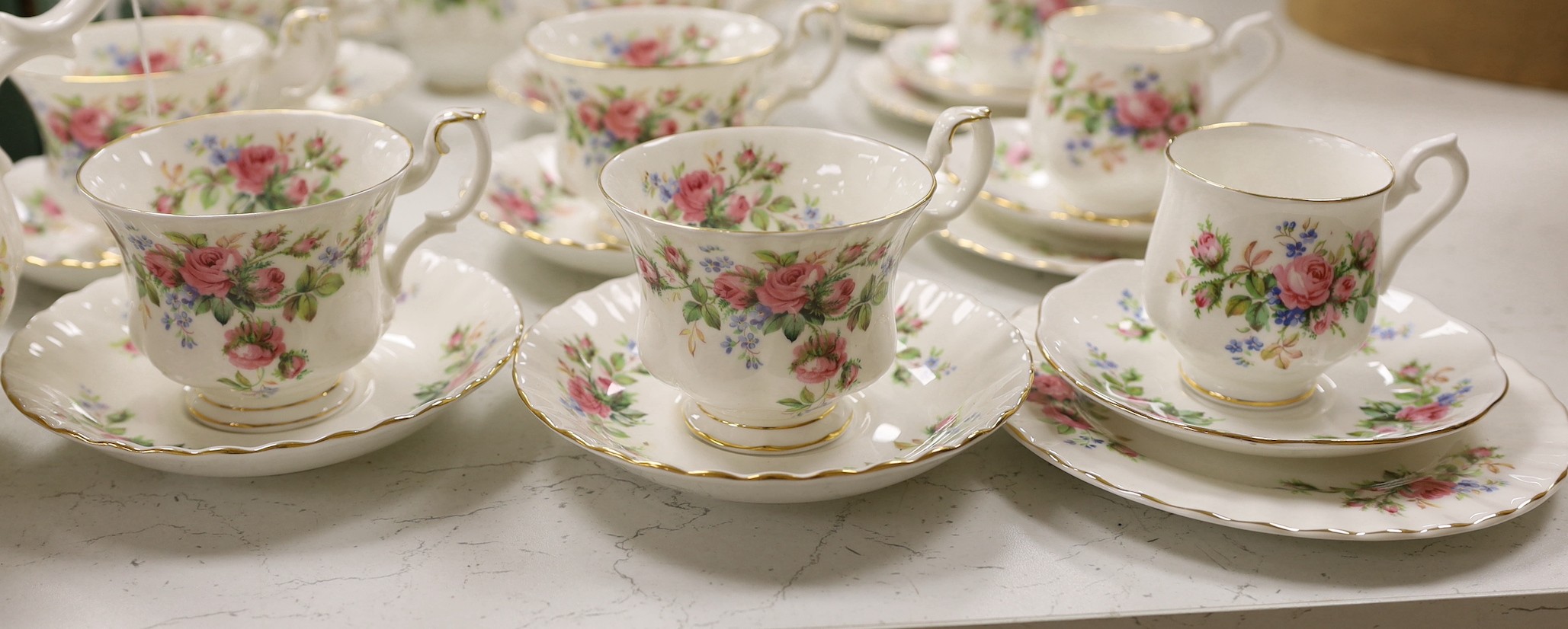 A Royal Albert Moss Rose tea service